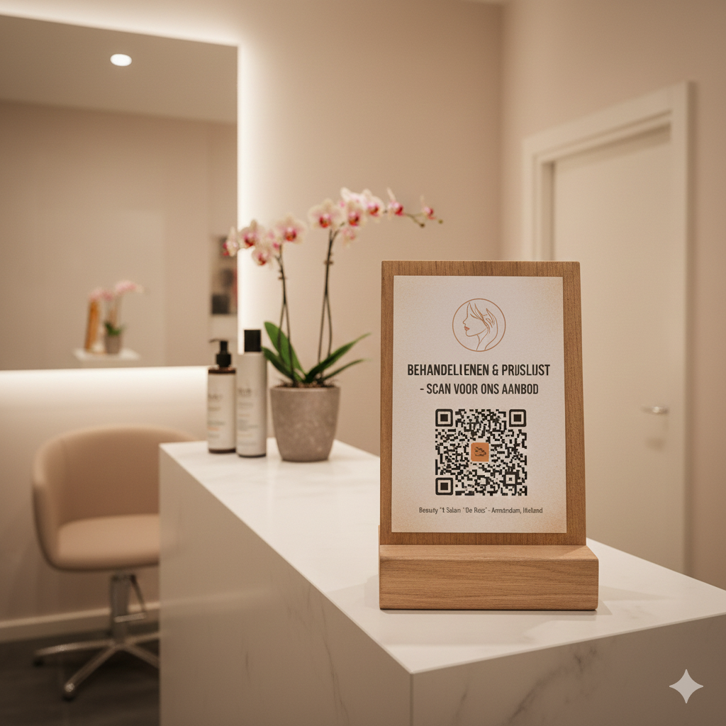 QR-prijslijst voor salons en beauty salons